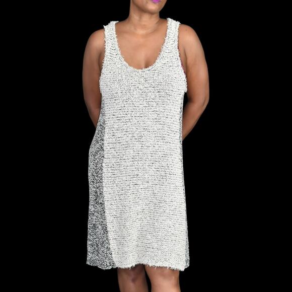 Phillip Lim Sweater Dress Black White Two Tone Sleeveless Tweed Knit Size Medium - Picture 8 of 12